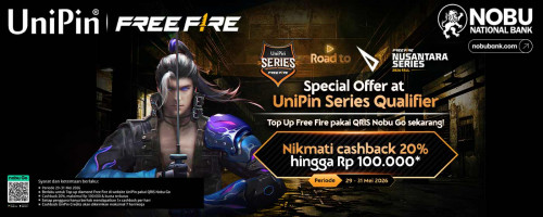 Nikmati Promo Spesial Qualifier UniPin Series Free Fire x NobuGo, Cashback Hingga Rp 100.000!